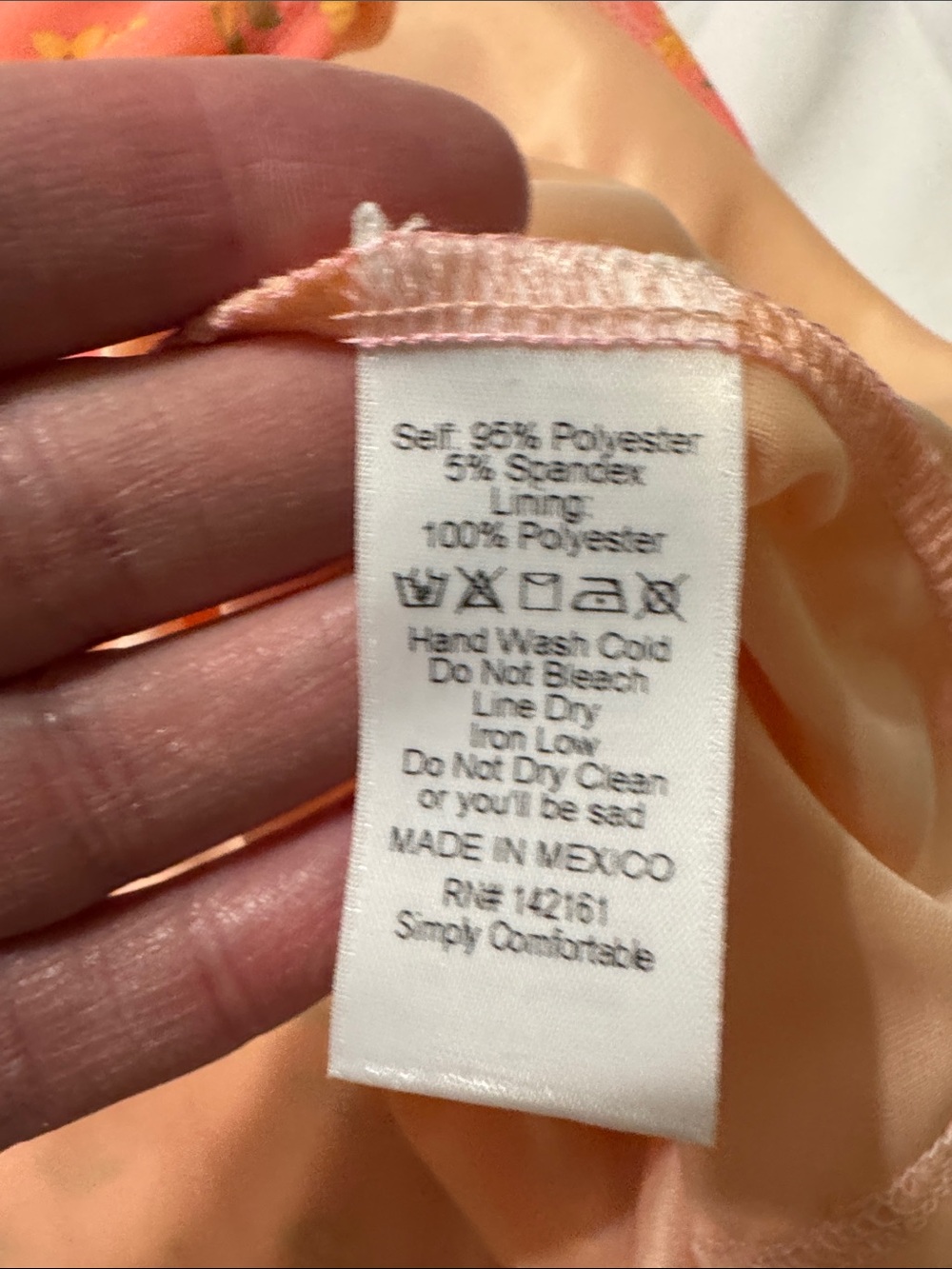 LuLaRoe Peach Floral Camisole with Yellow Flowers, Maya - Picture 3 of 3